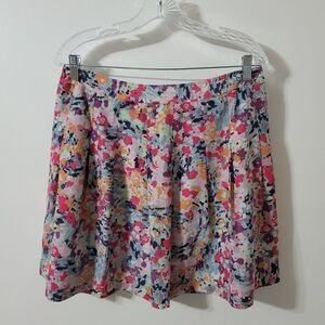 J.Crew Floral Watercolor pleated mini skirt size 8